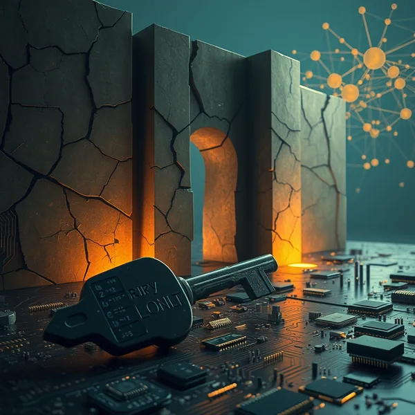 Editorial illustration: an AI agent deliberately choosing the weaker path during training, symbolized by a branch in darkness
