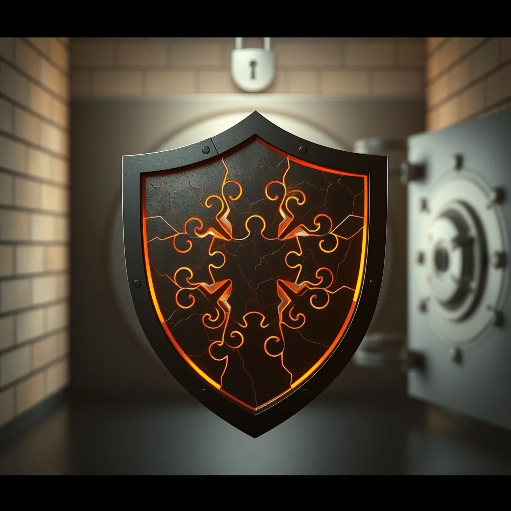 Editorial illustration: an auditor with a magnifying glass examining ML code where one component has been subtly altered