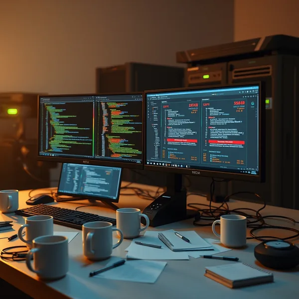 Editorial illustration: AI u praksi — praksa