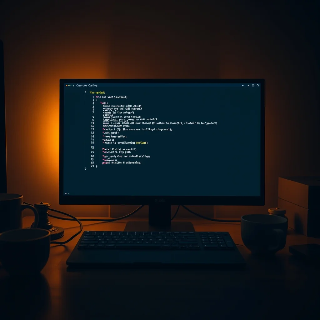 Redaktionelle Illustration: Claude Code Terminal mit Versionsnummerierung und internen Zahnrädern