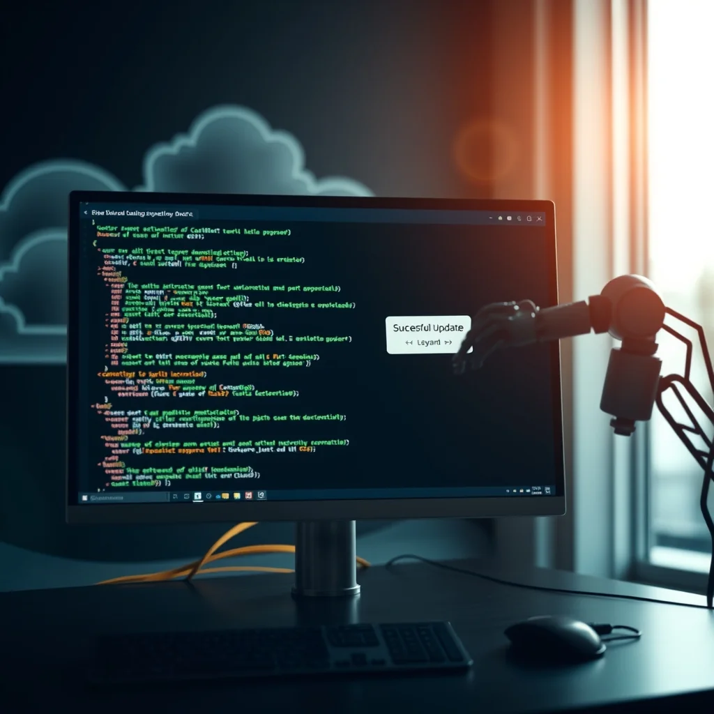 Redaktionelle Illustration: Terminal mit automatischer Modellauswahl über drei Cloud-Anbieter-Logos