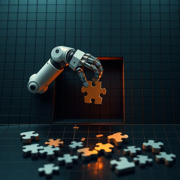 Editorial illustration: two abstract agents in a social dilemma, elements of game theory