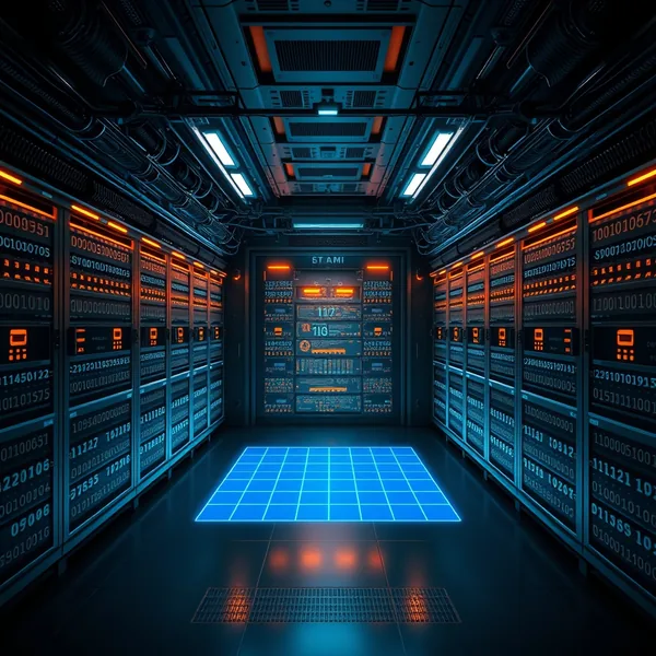 エディトリアルイラスト: 暗い背景にシールドアイコンとネットワークノードを持つAIエージェントのセキュリティレイヤー