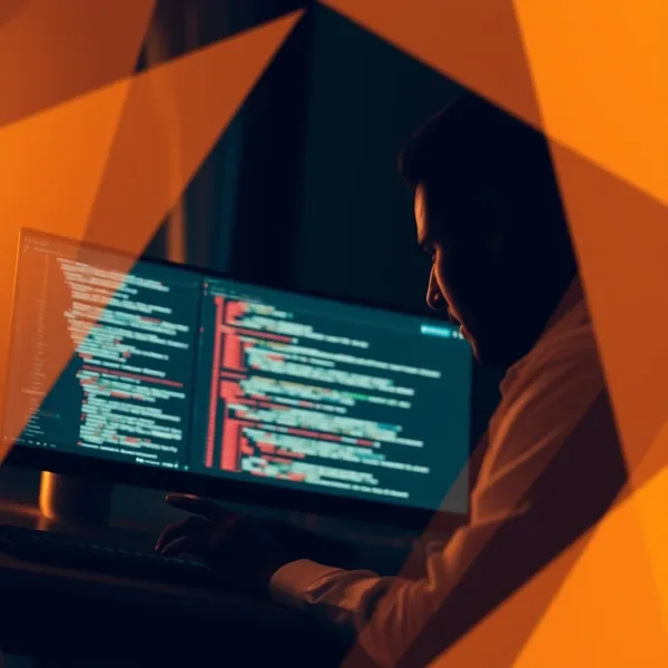 Editorial illustration: terminal with branching arrows pointing to different AI models in automatic routing