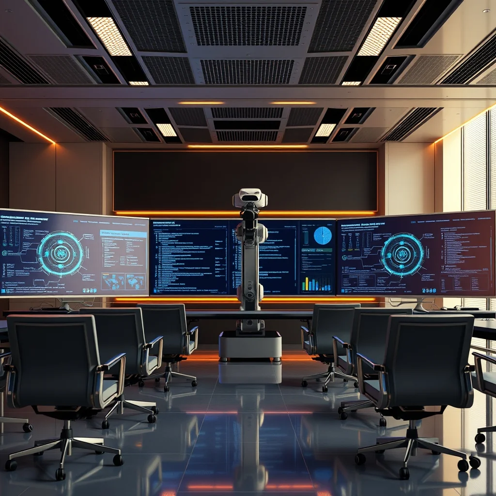 Editorial illustration: IBM調査：76%の組織がChief AI Officerを設置、CEOは2030年までにAIが48%の運営決定を自律的に下すと予測