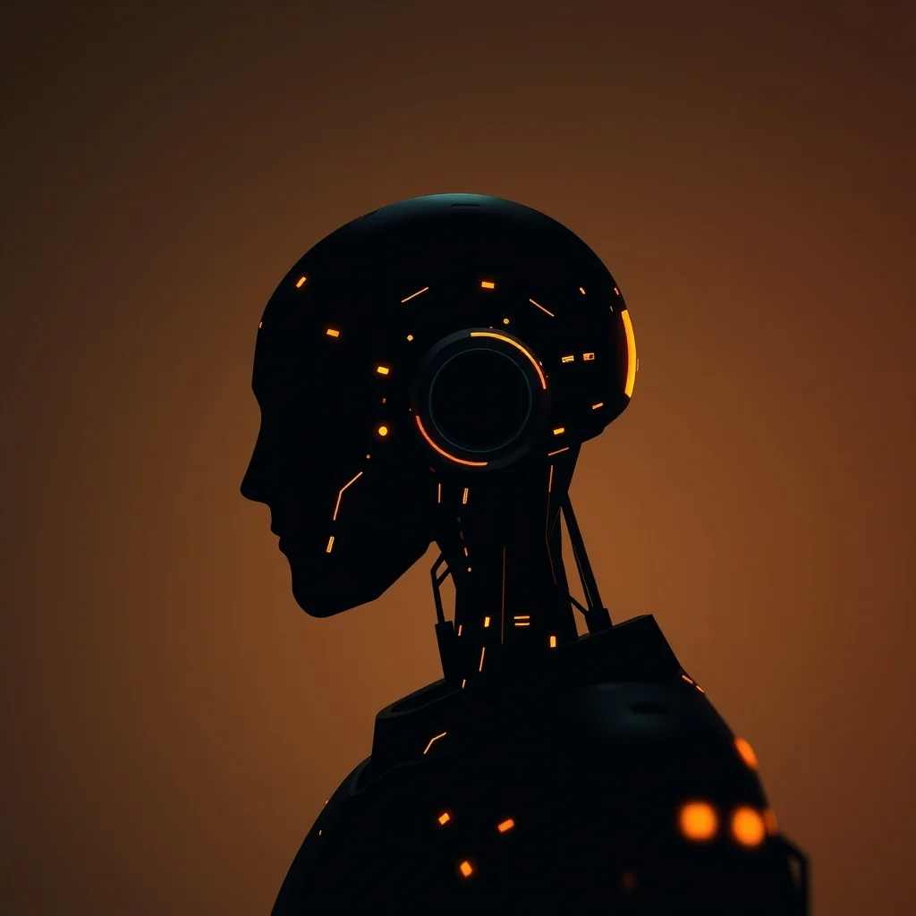 Editorial illustration: a coordinated swarm of AI agents in software development, abstract network visualization