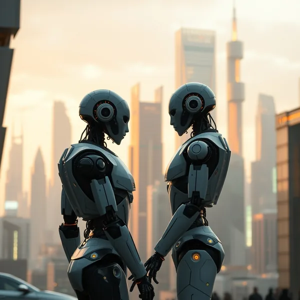 Editorial illustration: Connected AI agents in communication bridging classical paradigm with the modern LLM era