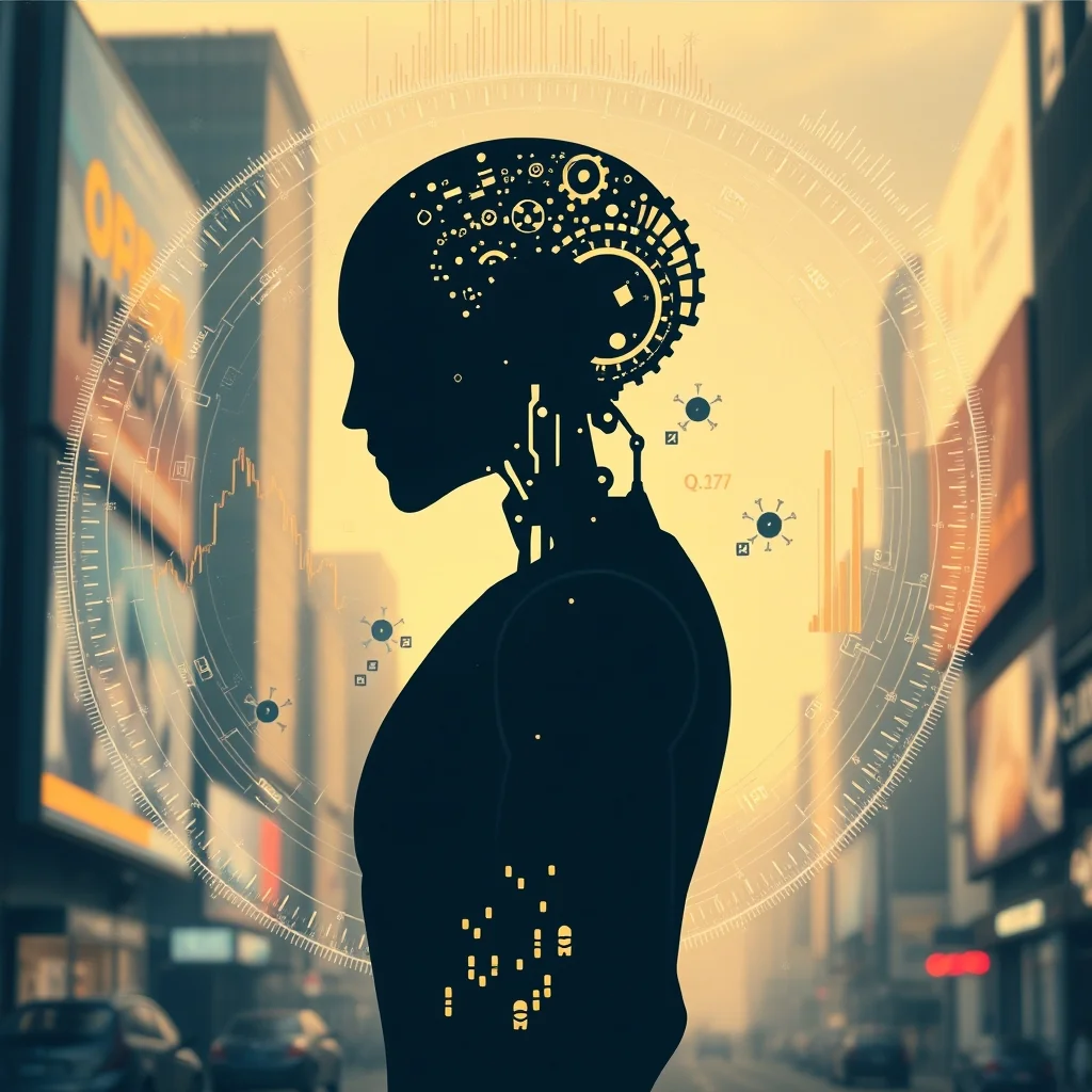 Redaktionelle Illustration: autonomer Marketing-Workflow von Ideenfindung, Erstellung und Optimierung um einen GPU-Kern