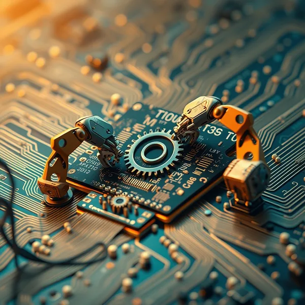 Editorial illustration: AI čip — hardware