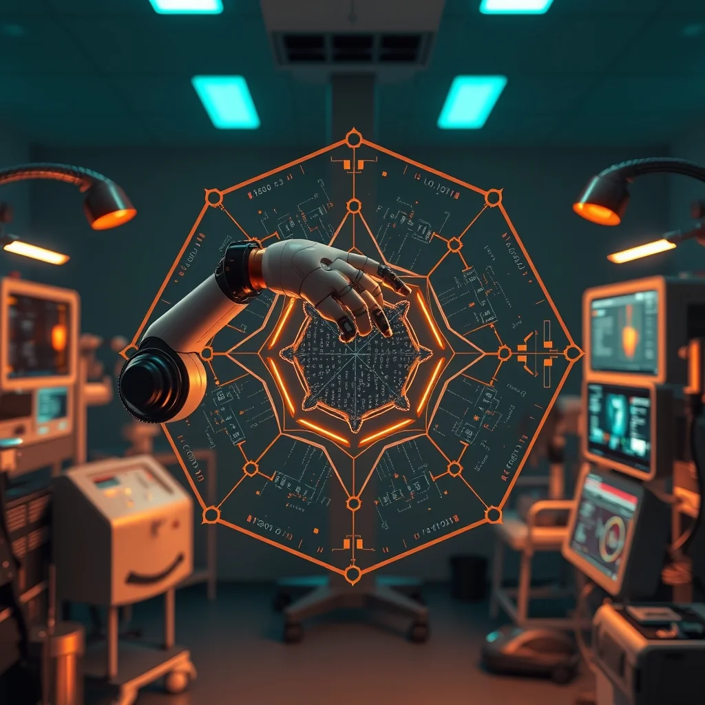 Digitaler Zwilling eines Operationsroboters in der NVIDIA-Isaac-for-Healthcare-Simulationsumgebung