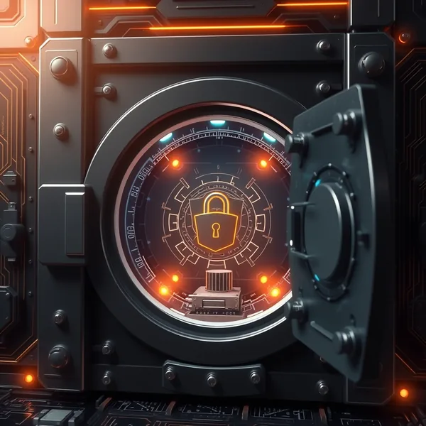 Editorial illustration: AI security — sigurnost