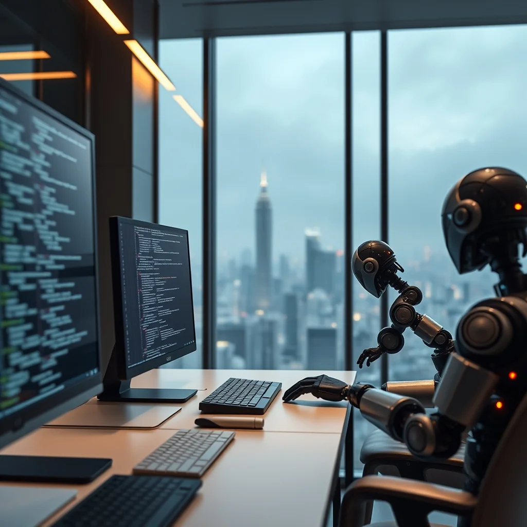 Editorial illustration: Asian engineering team with Codex CLI shown on several monitors.